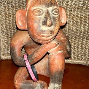 Vintage Pink Snakeskin Leather Sterling Silver 925 Bangle Bracelet Made in Italy